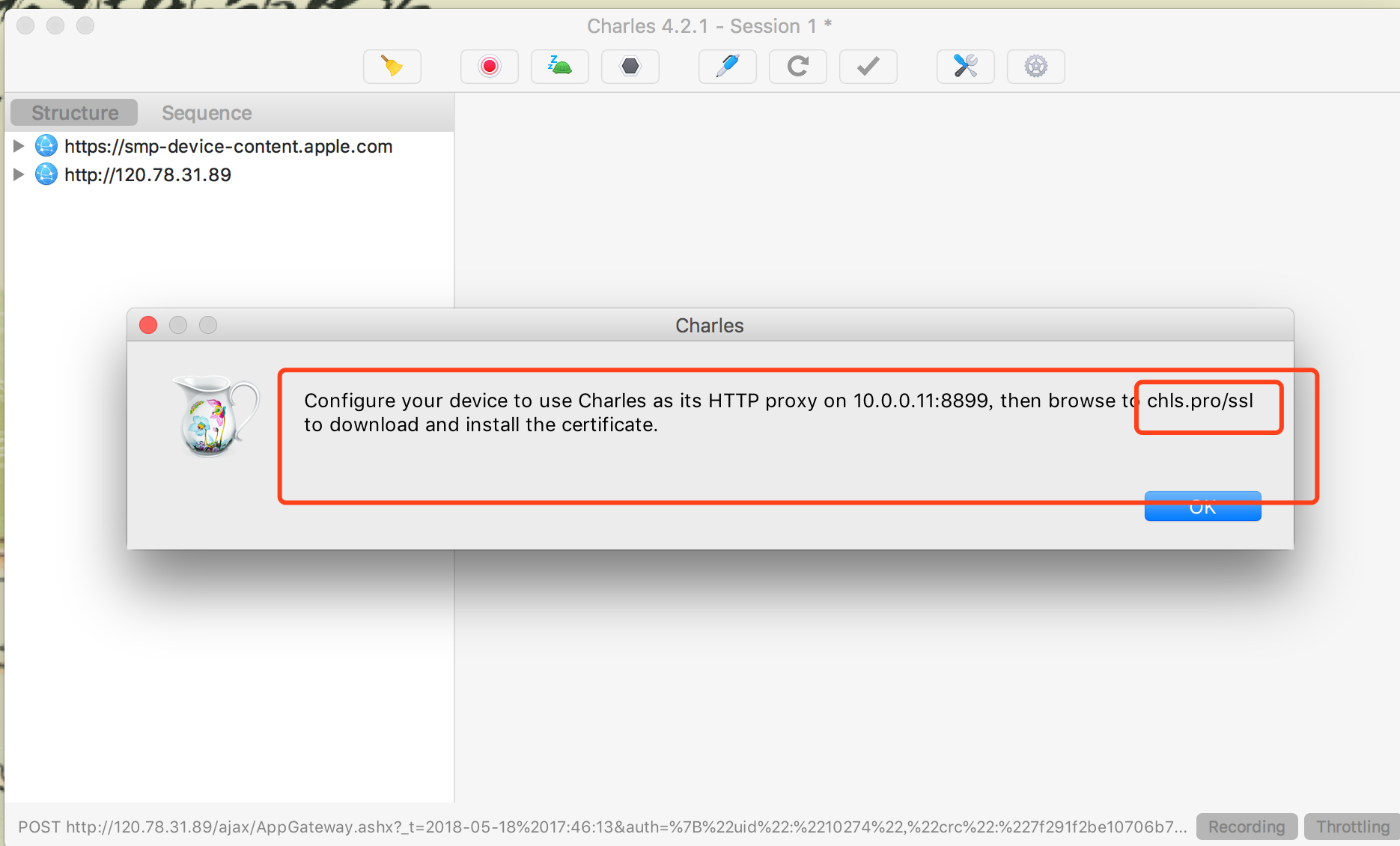 在导航栏选择Proxy-&gt;ProxySettings 或者在界面工具栏选择设置（齿轮图标）-&gt;ProxySettings 