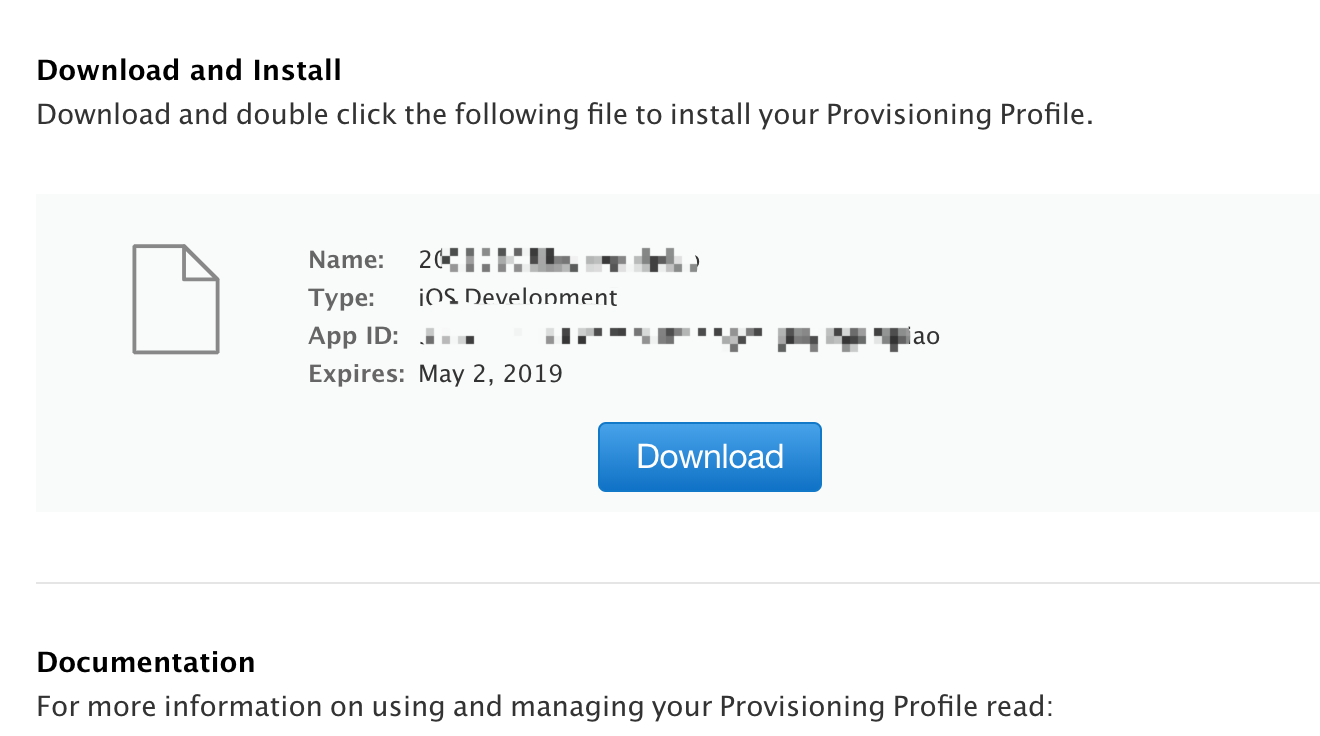 20180503最新iOS开发过程中developer.apple.com中测试证书的生成-（四）描述文件生成（Provisioning Profiles）