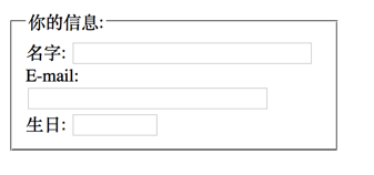 HTML&lt;fieldset&gt;标签