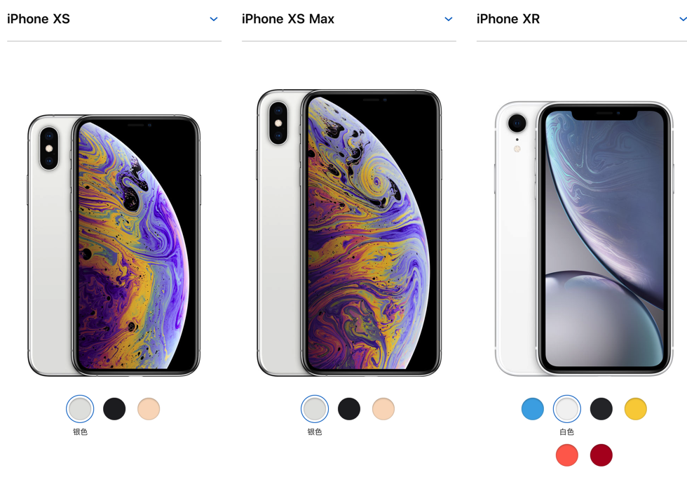  iPhone XS、iPhone XS Max、iPhone XR