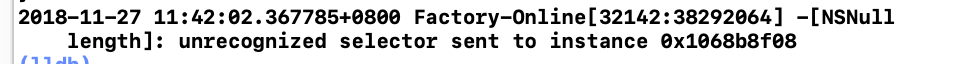 问题：NSNull length: unrecognized selector sent to instance 0x1068b8f08-相关解决方法