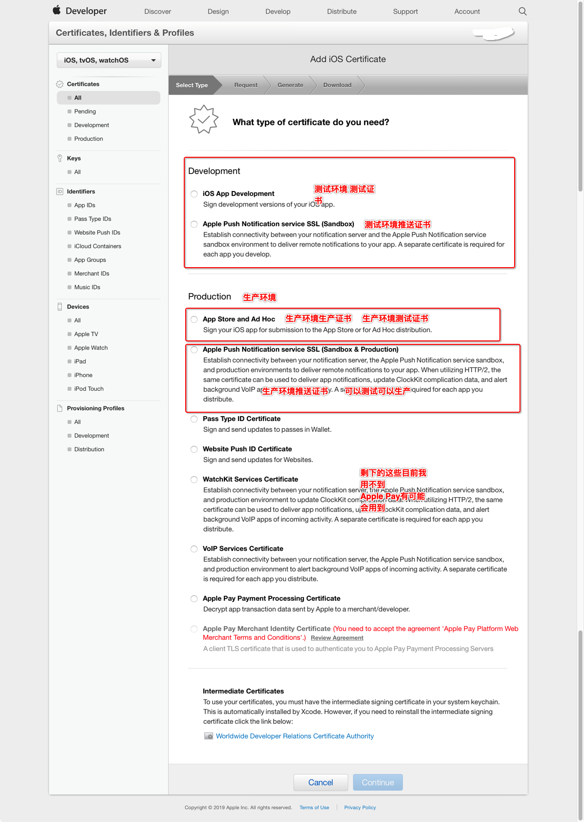 2019# iOS开发证书+生产证书+极光推送#  iOS开发者中心证书生成方法以及极光推送证书使用方法！