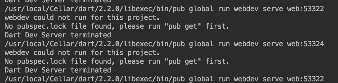 WebStorm新建Dart项目之后无法运行，No pubspec.lock file found, please run "pub get" first. 解决方法